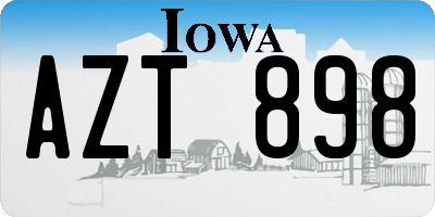 IA license plate AZT898