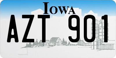 IA license plate AZT901
