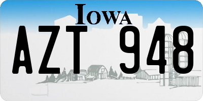 IA license plate AZT948