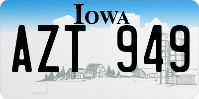 IA license plate AZT949