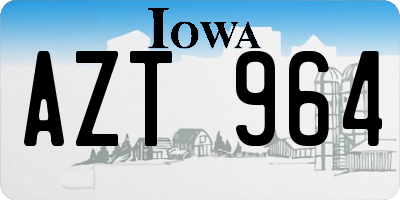 IA license plate AZT964