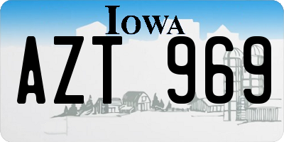 IA license plate AZT969