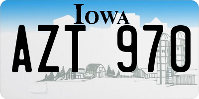 IA license plate AZT970
