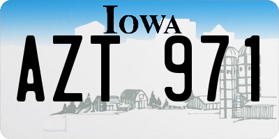 IA license plate AZT971