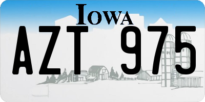 IA license plate AZT975