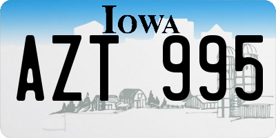 IA license plate AZT995