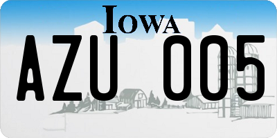 IA license plate AZU005