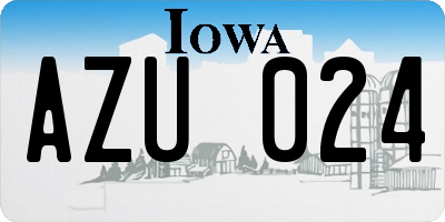 IA license plate AZU024