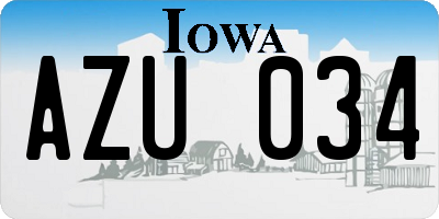 IA license plate AZU034