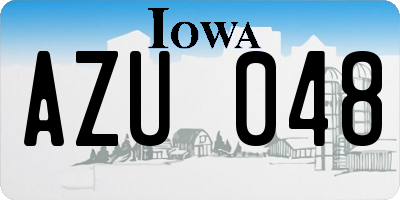 IA license plate AZU048