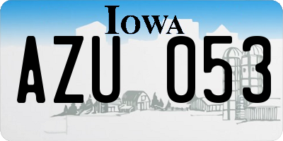 IA license plate AZU053
