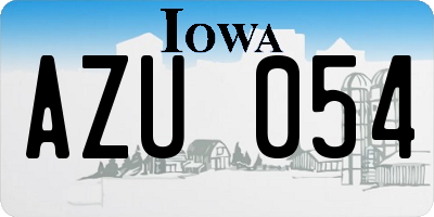 IA license plate AZU054