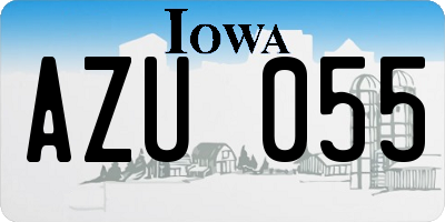IA license plate AZU055