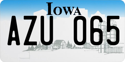 IA license plate AZU065