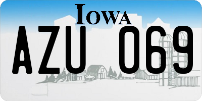 IA license plate AZU069