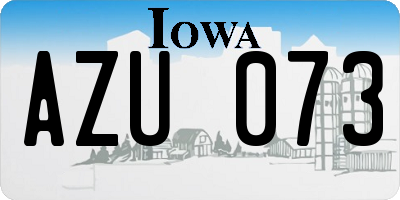 IA license plate AZU073