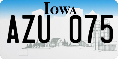 IA license plate AZU075
