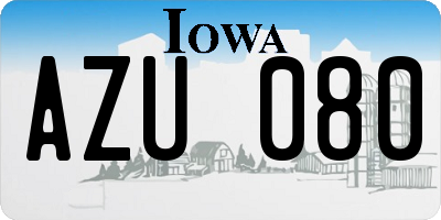 IA license plate AZU080
