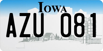 IA license plate AZU081