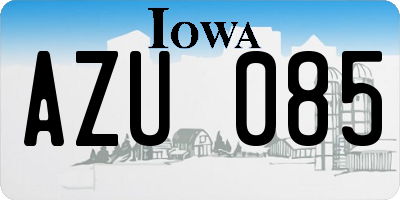 IA license plate AZU085