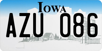 IA license plate AZU086
