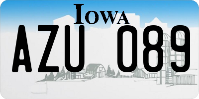 IA license plate AZU089