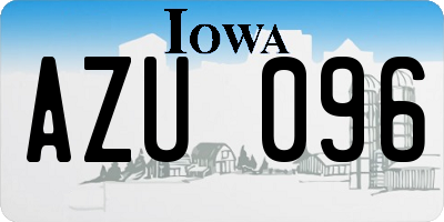 IA license plate AZU096