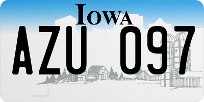 IA license plate AZU097