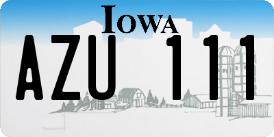 IA license plate AZU111