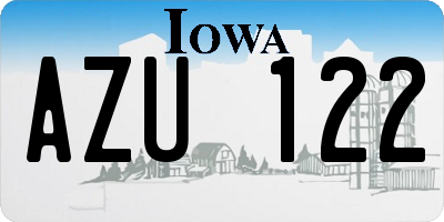 IA license plate AZU122