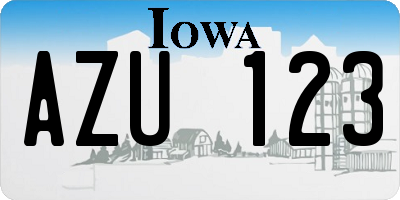 IA license plate AZU123