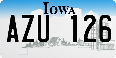 IA license plate AZU126
