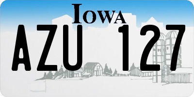 IA license plate AZU127