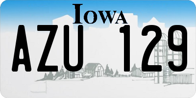 IA license plate AZU129
