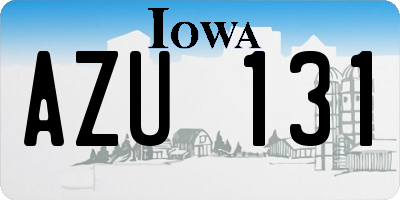 IA license plate AZU131