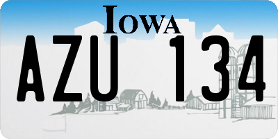 IA license plate AZU134