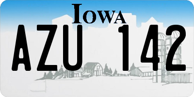 IA license plate AZU142
