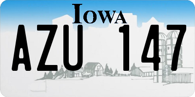 IA license plate AZU147