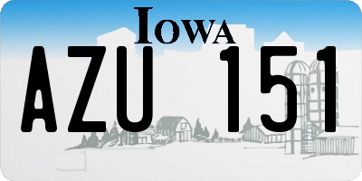 IA license plate AZU151