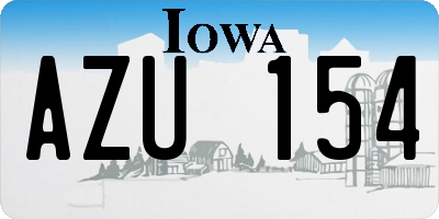IA license plate AZU154