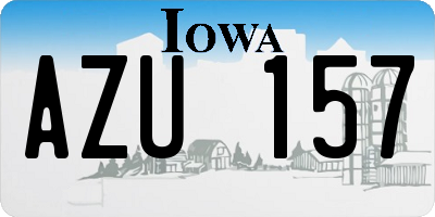 IA license plate AZU157
