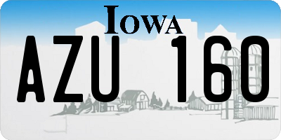 IA license plate AZU160