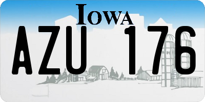 IA license plate AZU176