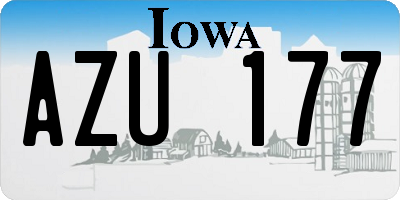 IA license plate AZU177