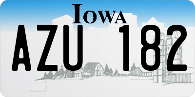IA license plate AZU182