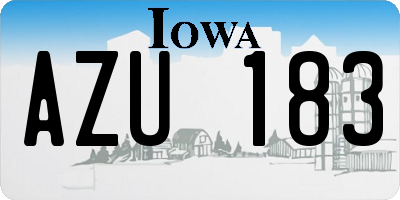 IA license plate AZU183