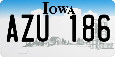 IA license plate AZU186