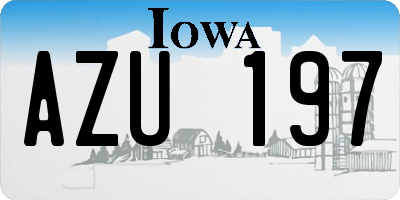 IA license plate AZU197