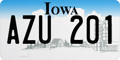 IA license plate AZU201