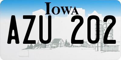 IA license plate AZU202